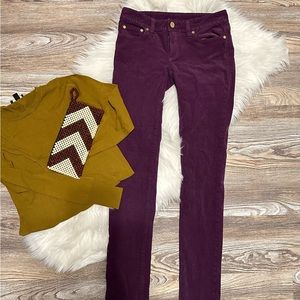 Tory Burch Mulberry Purple Corduroy Jeans